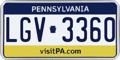 PA license plate LGV3360
