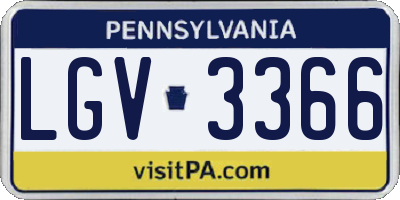 PA license plate LGV3366