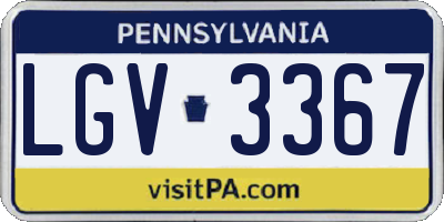 PA license plate LGV3367