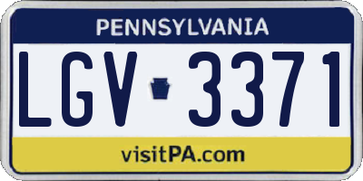 PA license plate LGV3371