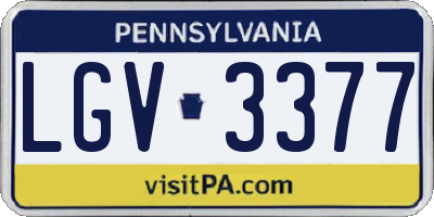 PA license plate LGV3377