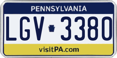 PA license plate LGV3380