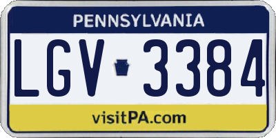 PA license plate LGV3384