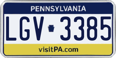 PA license plate LGV3385