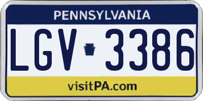 PA license plate LGV3386
