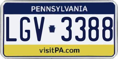 PA license plate LGV3388