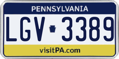 PA license plate LGV3389