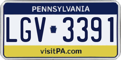 PA license plate LGV3391