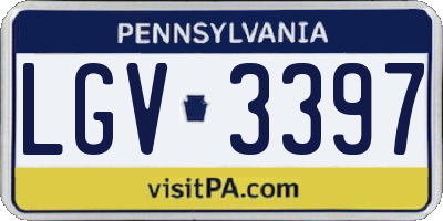 PA license plate LGV3397