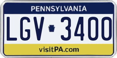 PA license plate LGV3400