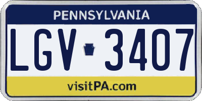 PA license plate LGV3407
