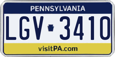 PA license plate LGV3410