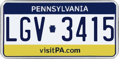 PA license plate LGV3415