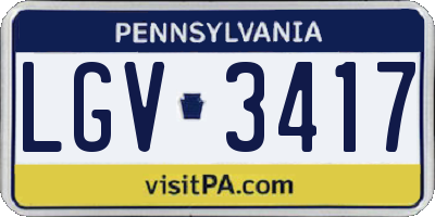 PA license plate LGV3417
