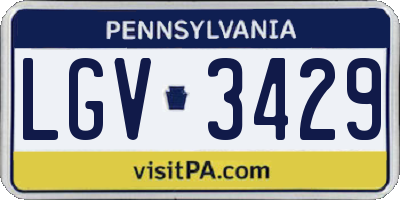 PA license plate LGV3429
