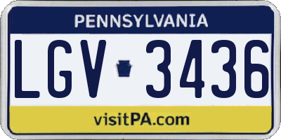 PA license plate LGV3436