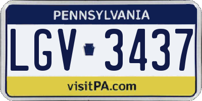 PA license plate LGV3437