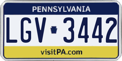 PA license plate LGV3442