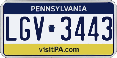 PA license plate LGV3443