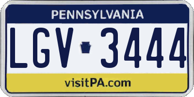 PA license plate LGV3444