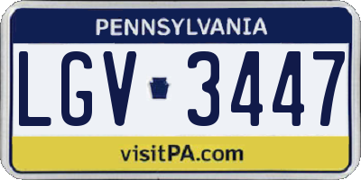 PA license plate LGV3447