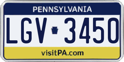 PA license plate LGV3450