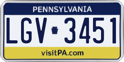 PA license plate LGV3451