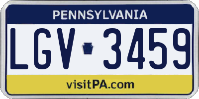 PA license plate LGV3459
