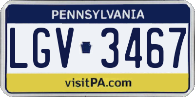 PA license plate LGV3467