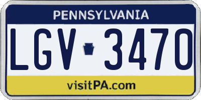 PA license plate LGV3470