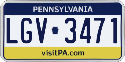 PA license plate LGV3471