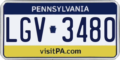 PA license plate LGV3480