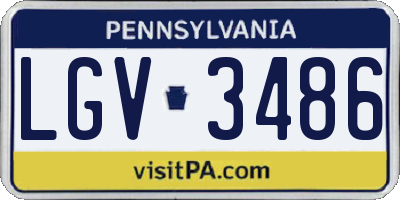 PA license plate LGV3486