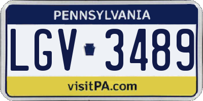 PA license plate LGV3489