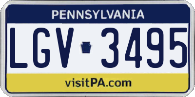 PA license plate LGV3495