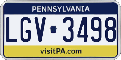 PA license plate LGV3498