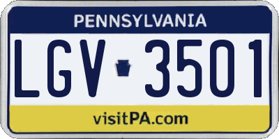 PA license plate LGV3501