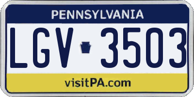 PA license plate LGV3503