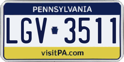 PA license plate LGV3511