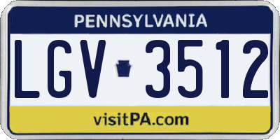 PA license plate LGV3512