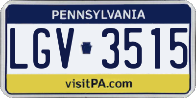 PA license plate LGV3515