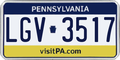 PA license plate LGV3517