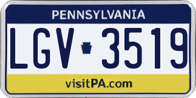 PA license plate LGV3519