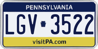 PA license plate LGV3522