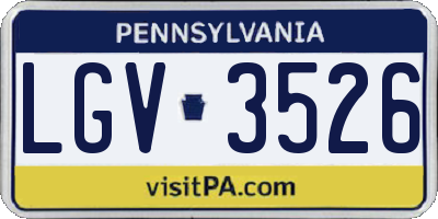 PA license plate LGV3526