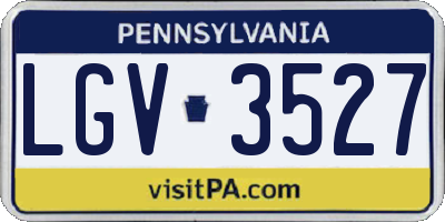 PA license plate LGV3527