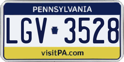 PA license plate LGV3528