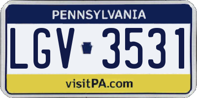PA license plate LGV3531