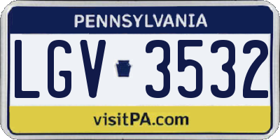 PA license plate LGV3532