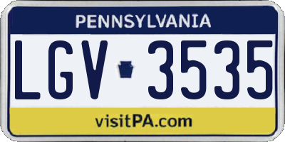 PA license plate LGV3535